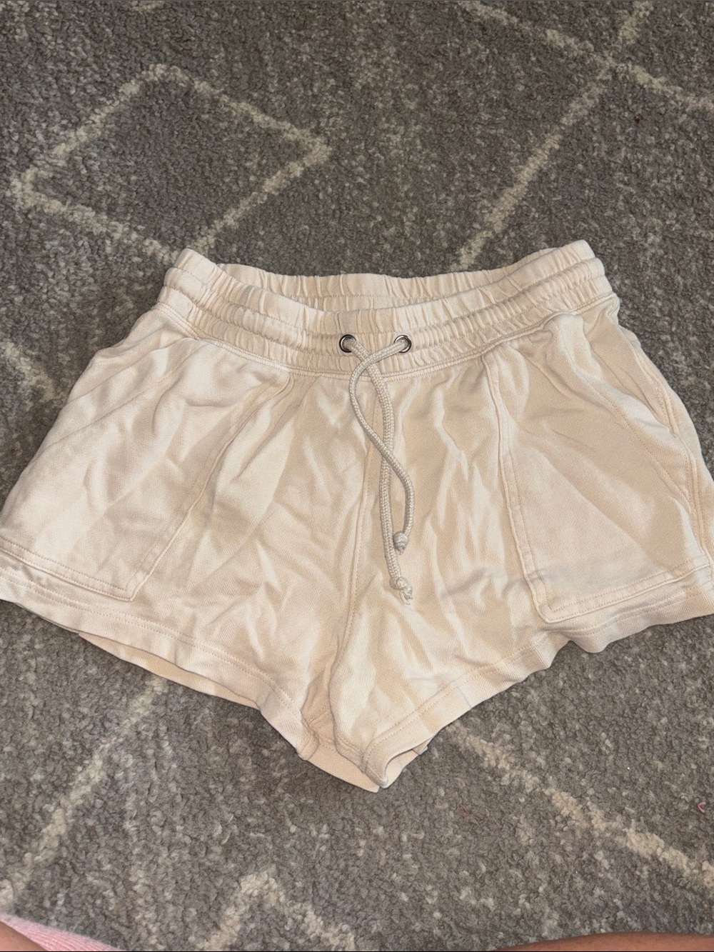J. Crew Cream Drawstring Athletic Shorts